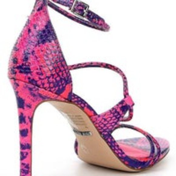 Giani Bini hot pink /purple snakeskin sandals with stiletto heels size 6.5M - Picture 2 of 11